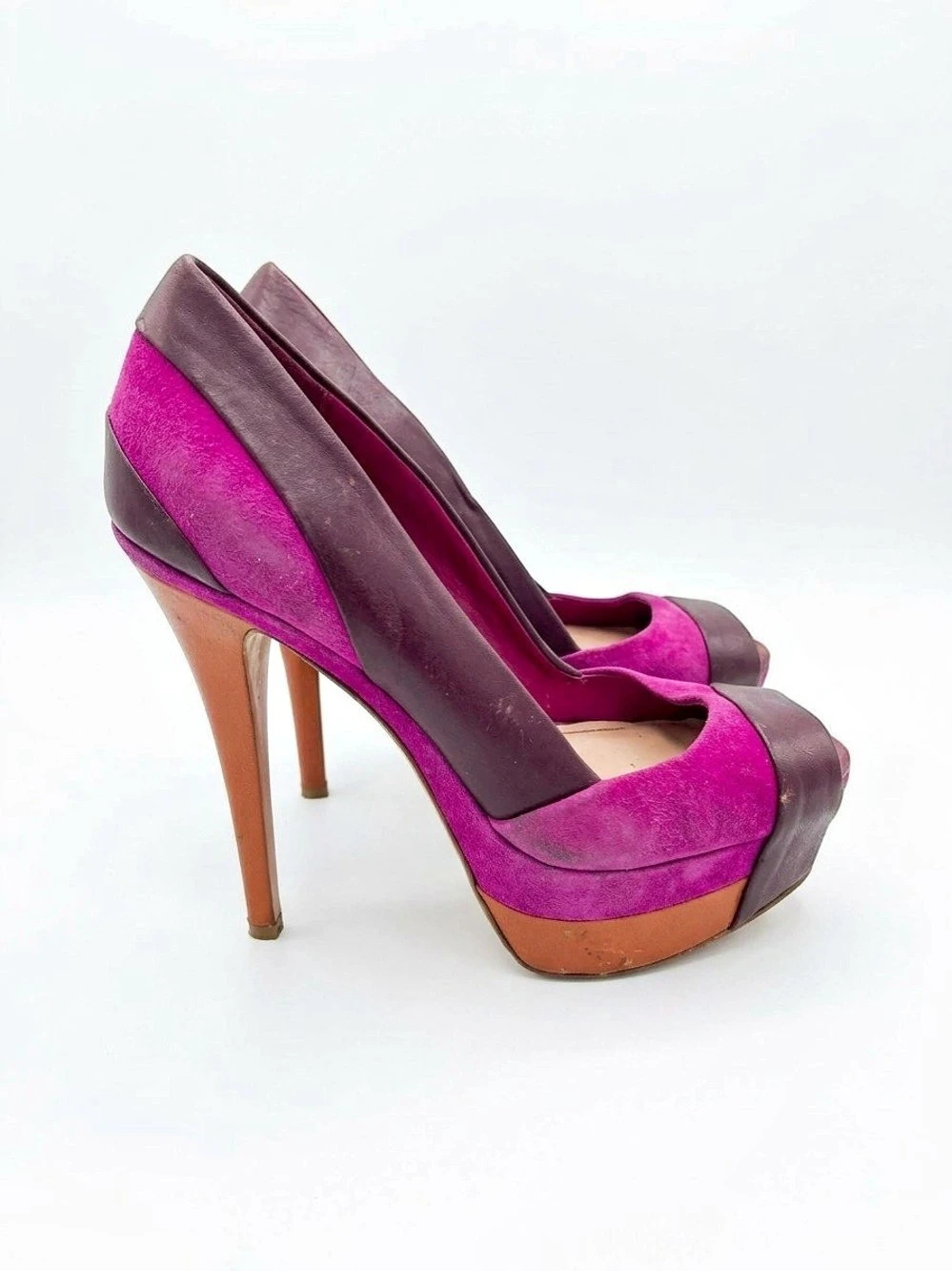 Jessica Simpson Beijo Colorblock Pumps Platform Heels Womens Size 7 Y2K Vintage